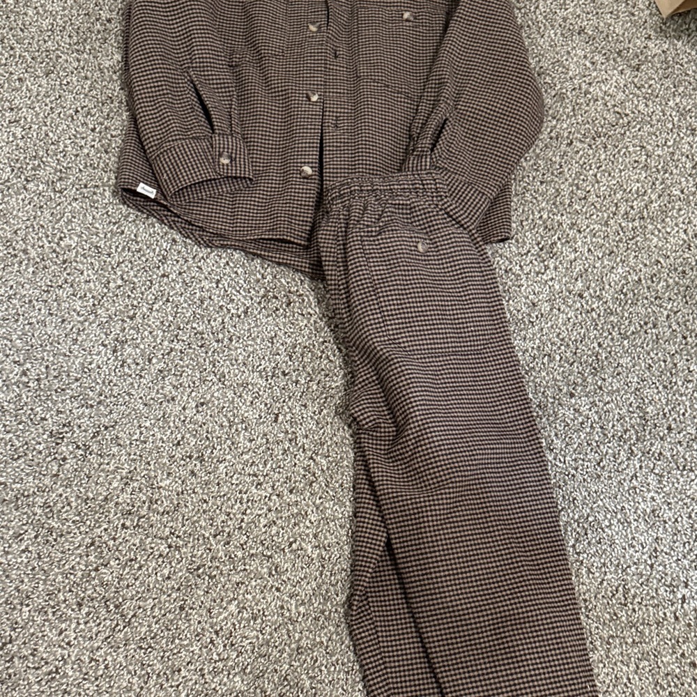 Zara Brown Houndstooth Kids Jumpsuit Set - Picture 3 of 5